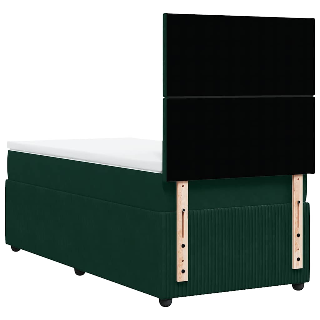 Giroletto a Molle con Materasso Verde Scuro 90x190 cm Velluto | homemem39