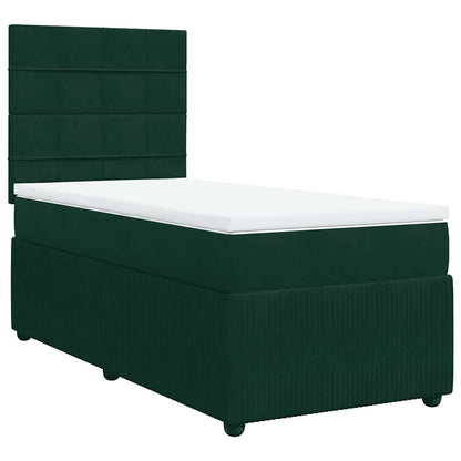 Giroletto a Molle con Materasso Verde Scuro 90x190 cm Velluto | homemem39