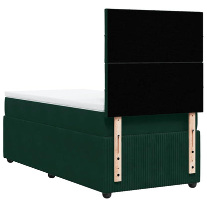 Giroletto a Molle con Materasso Verde Scuro 90x190 cm Velluto | homemem39
