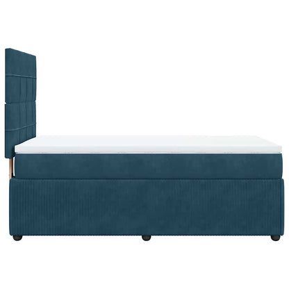 Giroletto a Molle con Materasso Blu Scuro 90x190 cm in Velluto | homemem39