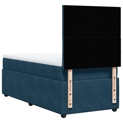 Giroletto a Molle con Materasso Blu Scuro 90x190 cm in Velluto | homemem39