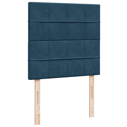 Giroletto a Molle con Materasso Blu Scuro 90x190 cm in Velluto | homemem39