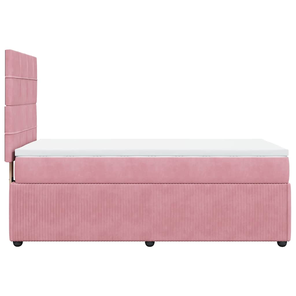 Giroletto a Molle con Materasso Rosa 90x190 cm in Velluto | homemem39