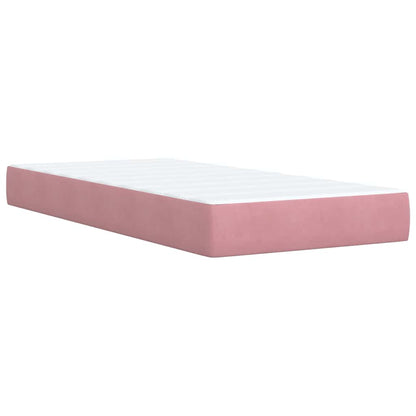 Giroletto a Molle con Materasso Rosa 90x190 cm in Velluto | homemem39