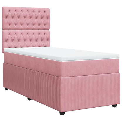 Giroletto a Molle con Materasso Rosa 90x190 cm in Velluto | homemem39