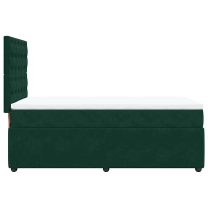 Giroletto a Molle con Materasso Verde Scuro 90x190 cm Velluto | homemem39