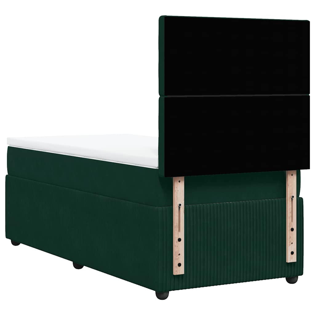Giroletto a Molle con Materasso Verde Scuro 90x190 cm Velluto | homemem39