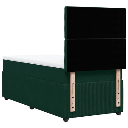 Giroletto a Molle con Materasso Verde Scuro 90x190 cm Velluto | homemem39