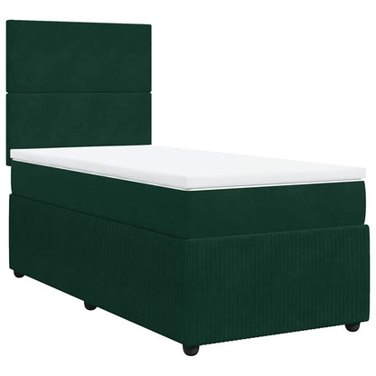 Giroletto a Molle con Materasso Verde Scuro 90x200 cm Velluto | homemem39