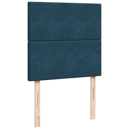Giroletto a Molle con Materasso Blu Scuro 90x200 cm in Velluto | homemem39