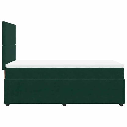 Giroletto a Molle con Materasso Verde Scuro 90x200 cm Velluto | homemem39