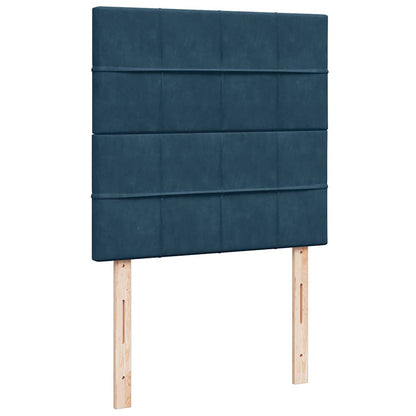 Giroletto a Molle con Materasso Blu Scuro 90x200 cm in Velluto | homemem39