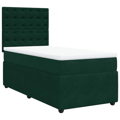 Giroletto a Molle con Materasso Verde Scuro 90x200 cm Velluto | homemem39
