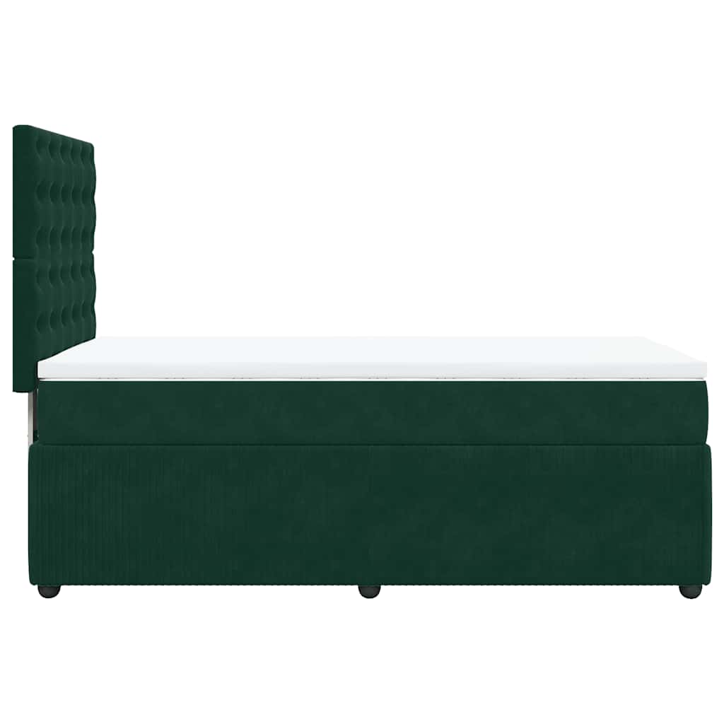 Giroletto a Molle con Materasso Verde Scuro 90x200 cm Velluto | homemem39
