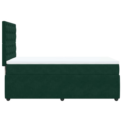 Giroletto a Molle con Materasso Verde Scuro 90x200 cm Velluto | homemem39
