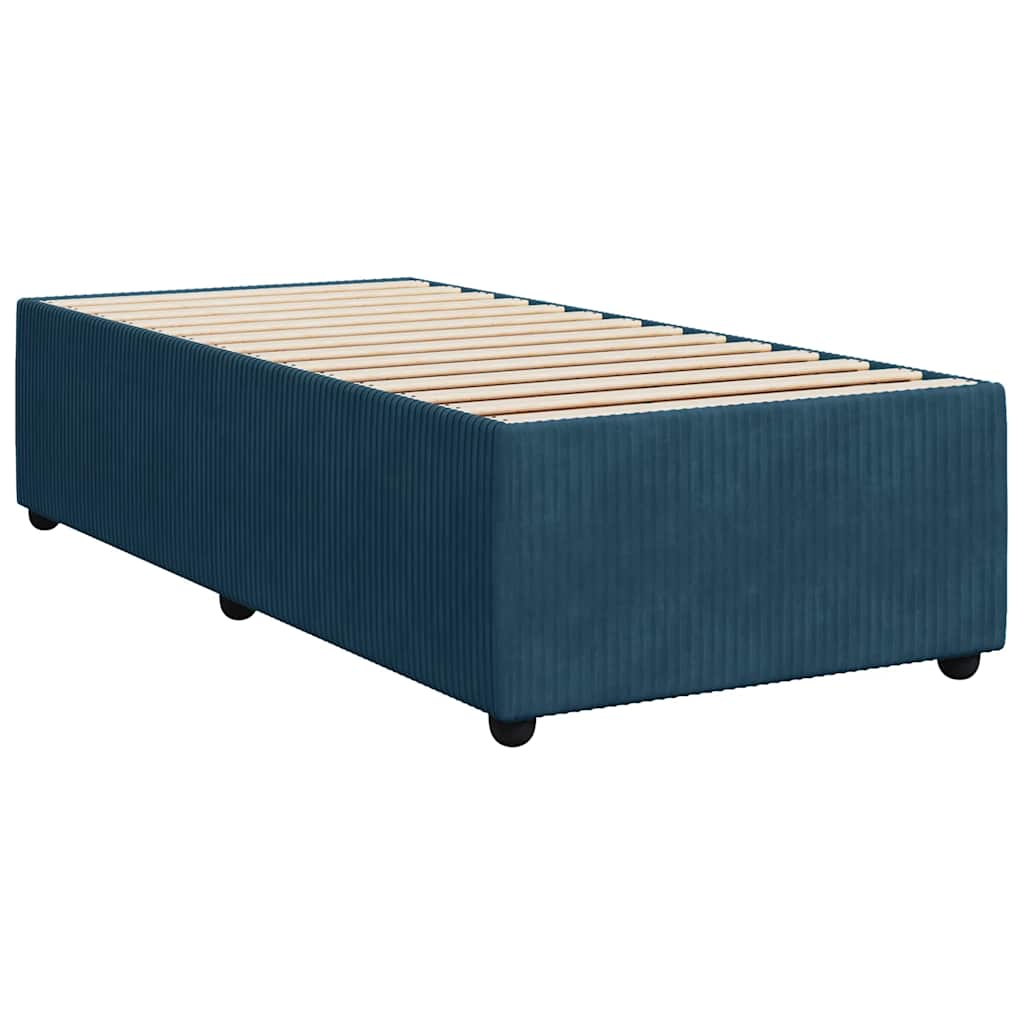 Giroletto a Molle con Materasso Blu Scuro 90x200 cm in Velluto | homemem39