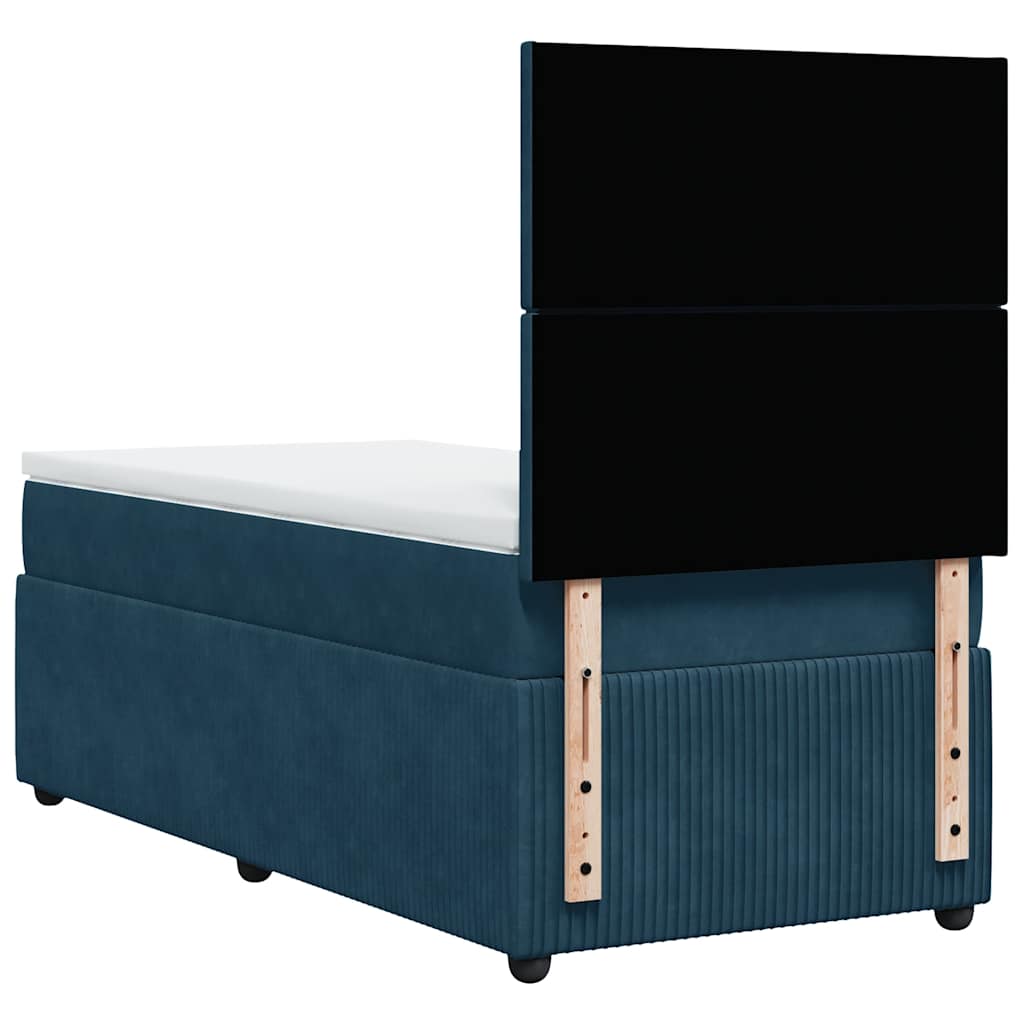 Giroletto a Molle con Materasso Blu Scuro 100x200 cm in Velluto | homemem39