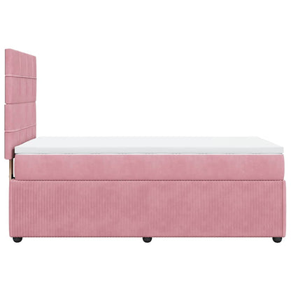 Giroletto a Molle con Materasso Rosa 100x200 cm in Velluto | homemem39