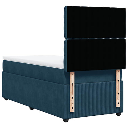 Giroletto a Molle con Materasso Blu Scuro 100x200 cm in Velluto | homemem39