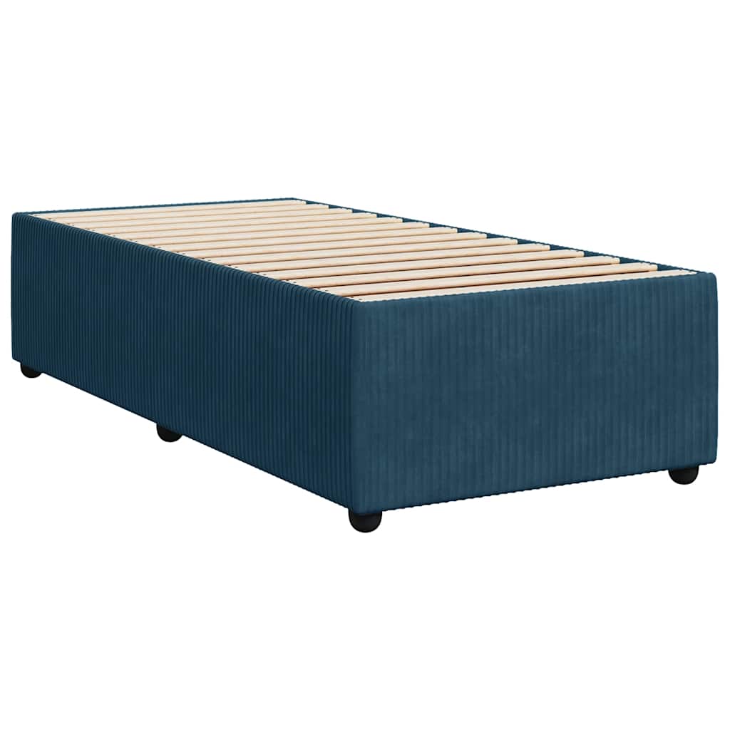 Giroletto a Molle con Materasso Blu Scuro 100x200 cm in Velluto | homemem39