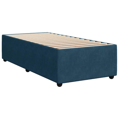 Giroletto a Molle con Materasso Blu Scuro 100x200 cm in Velluto | homemem39