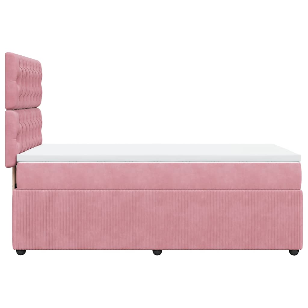 Giroletto a Molle con Materasso Rosa 100x200 cm in Velluto | homemem39