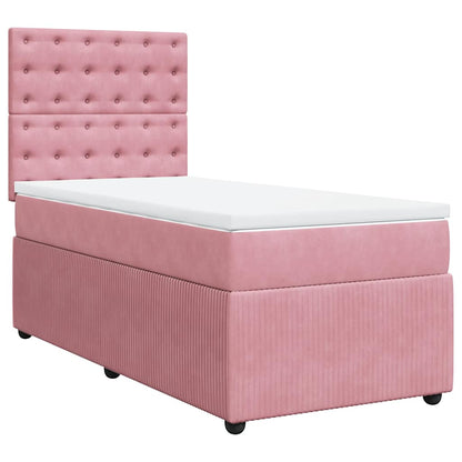 Giroletto a Molle con Materasso Rosa 100x200 cm in Velluto | homemem39