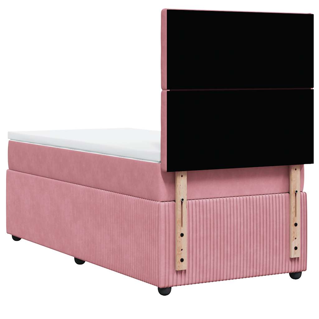 Giroletto a Molle con Materasso Rosa 100x200 cm in Velluto | homemem39