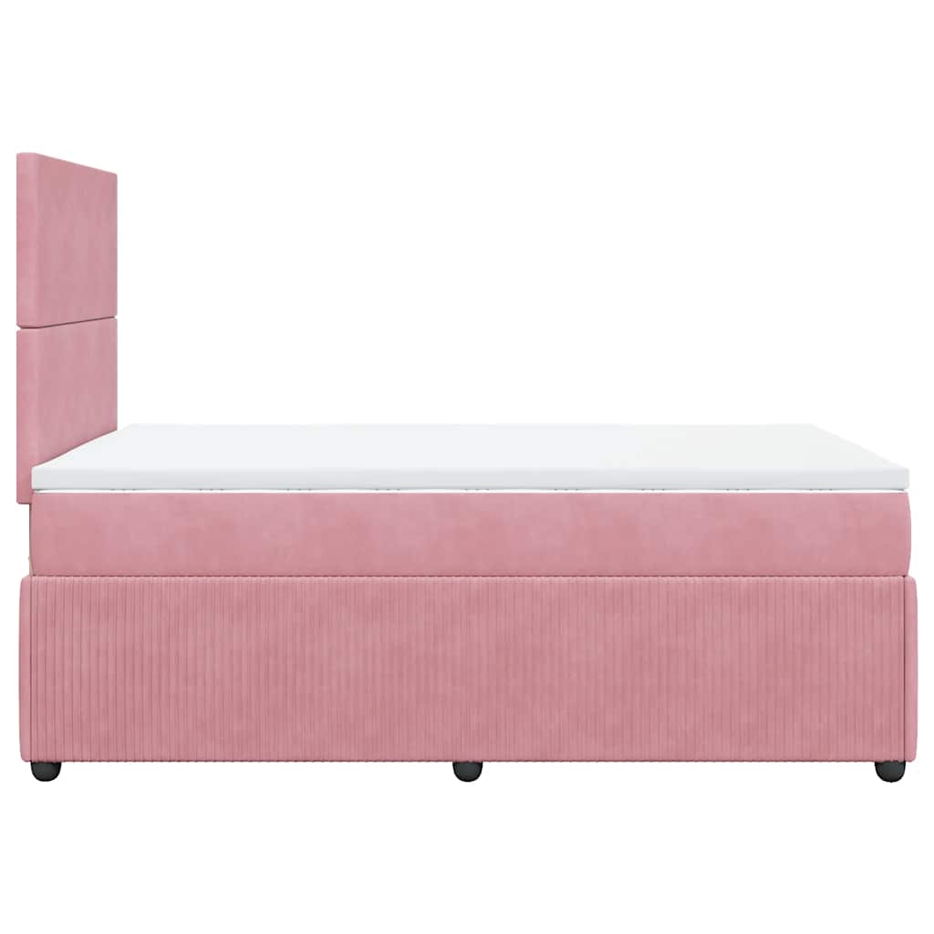 Giroletto a Molle con Materasso Rosa 120x190 cm in Velluto | homemem39