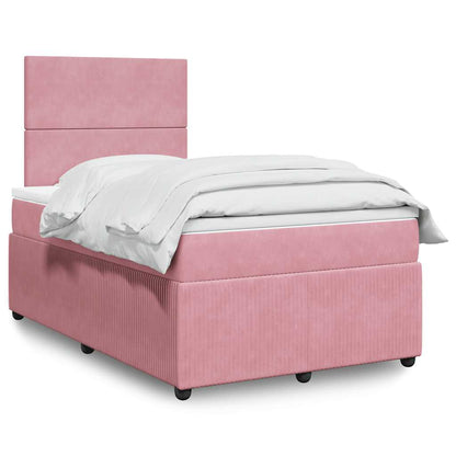 Giroletto a Molle con Materasso Rosa 120x190 cm in Velluto | homemem39