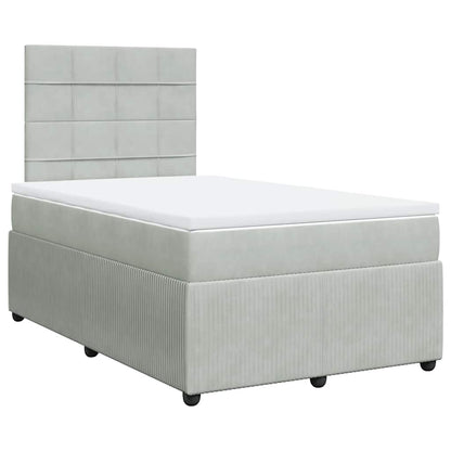 Giroletto a Molle con Materasso Grigio Chiaro 120x190cm Velluto | homemem39