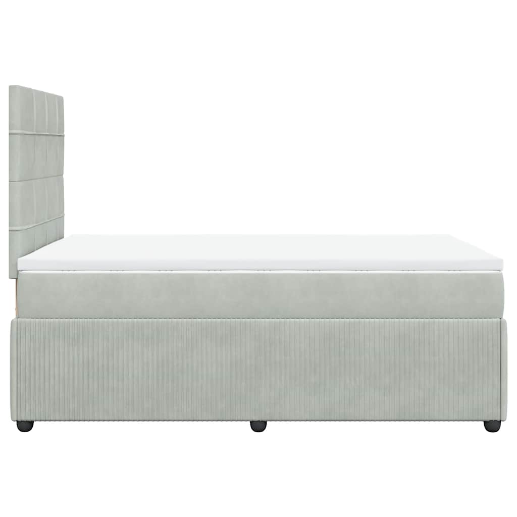 Giroletto a Molle con Materasso Grigio Chiaro 120x190cm Velluto | homemem39