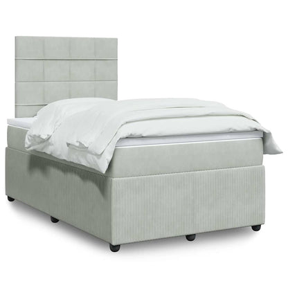 Giroletto a Molle con Materasso Grigio Chiaro 120x190cm Velluto | homemem39