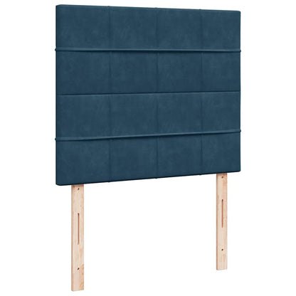 Giroletto a Molle con Materasso Blu Scuro 120x190 cm in Velluto | homemem39
