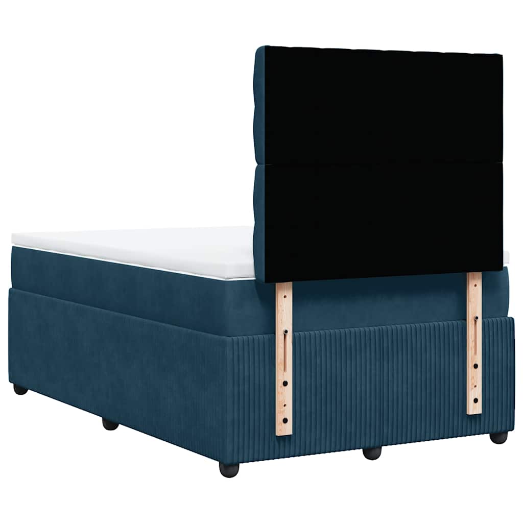 Giroletto a Molle con Materasso Blu Scuro 120x190 cm in Velluto | homemem39