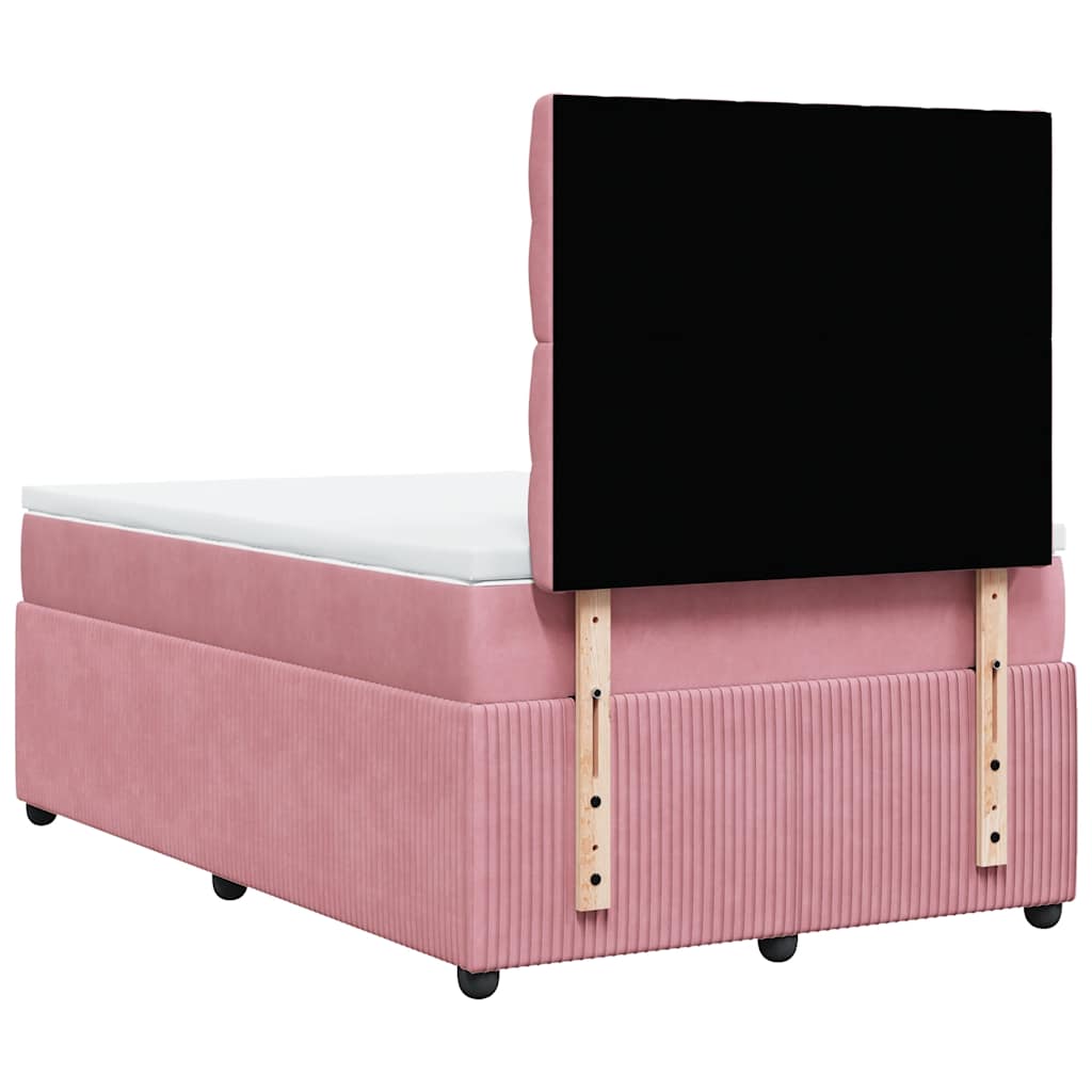 Giroletto a Molle con Materasso Rosa 120x190 cm in Velluto | homemem39