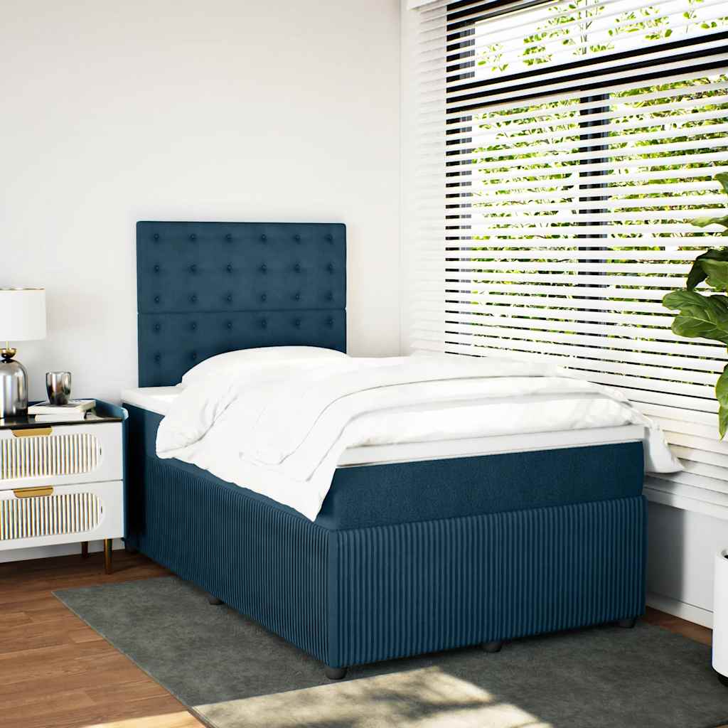 Giroletto a Molle con Materasso Blu Scuro 120x190 cm in Velluto | homemem39