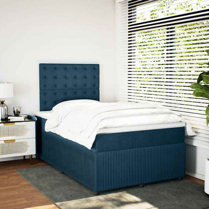 Giroletto a Molle con Materasso Blu Scuro 120x190 cm in Velluto | homemem39