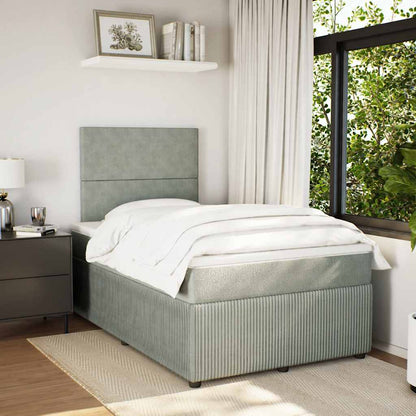 Giroletto a Molle con Materasso Grigio Chiaro 120x200cm Velluto | homemem39