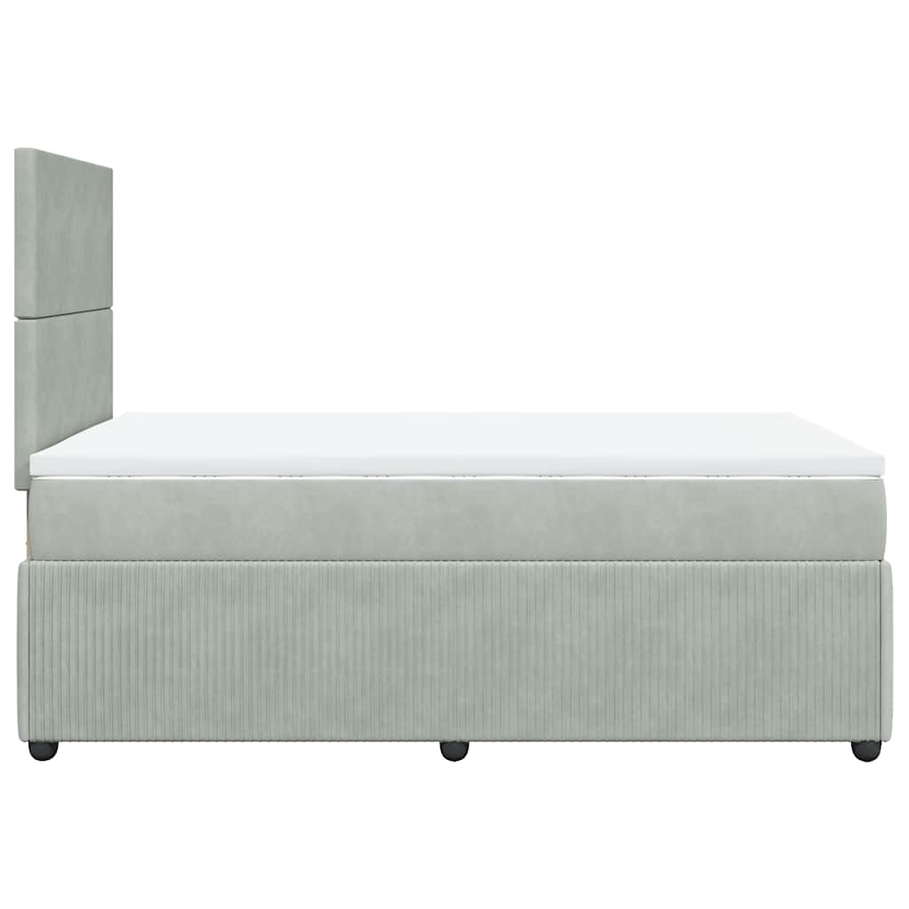 Giroletto a Molle con Materasso Grigio Chiaro 120x200cm Velluto | homemem39