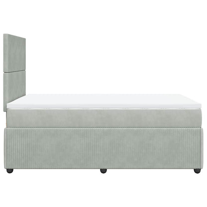 Giroletto a Molle con Materasso Grigio Chiaro 120x200cm Velluto | homemem39