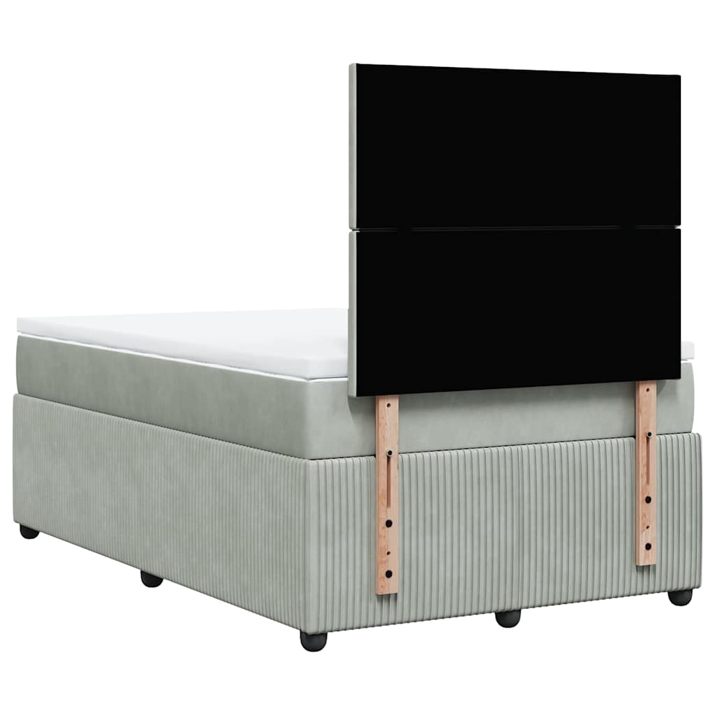 Giroletto a Molle con Materasso Grigio Chiaro 120x200cm Velluto | homemem39