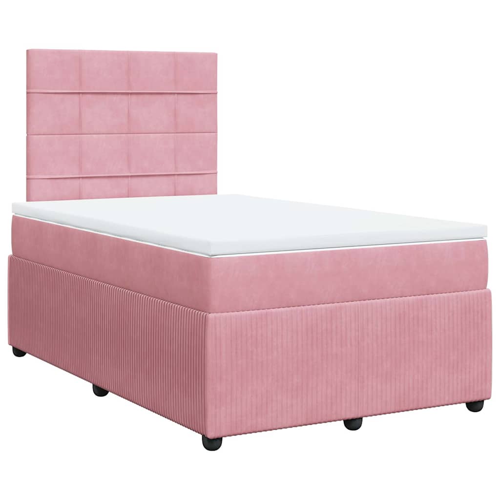 Giroletto a Molle con Materasso Rosa 120x200 cm in Velluto | homemem39