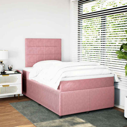 Giroletto a Molle con Materasso Rosa 120x200 cm in Velluto | homemem39
