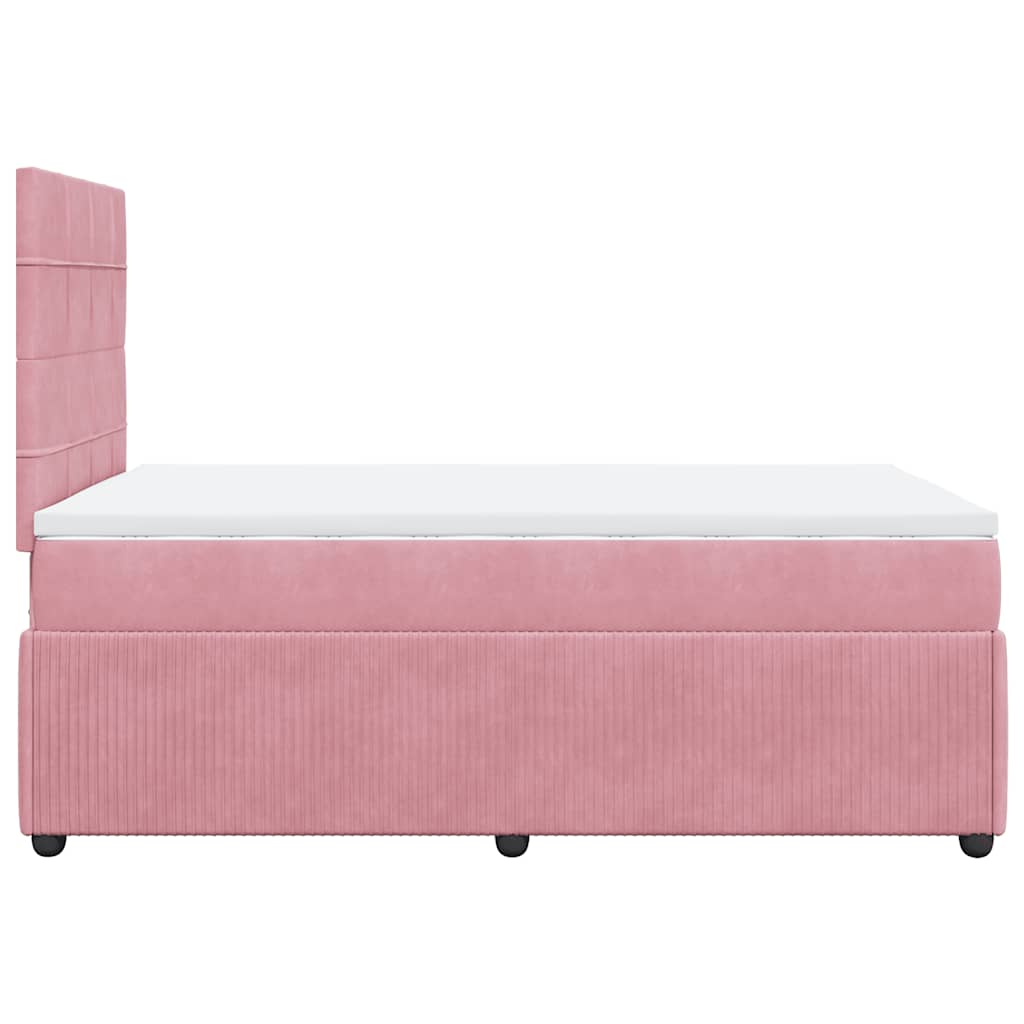 Giroletto a Molle con Materasso Rosa 120x200 cm in Velluto | homemem39