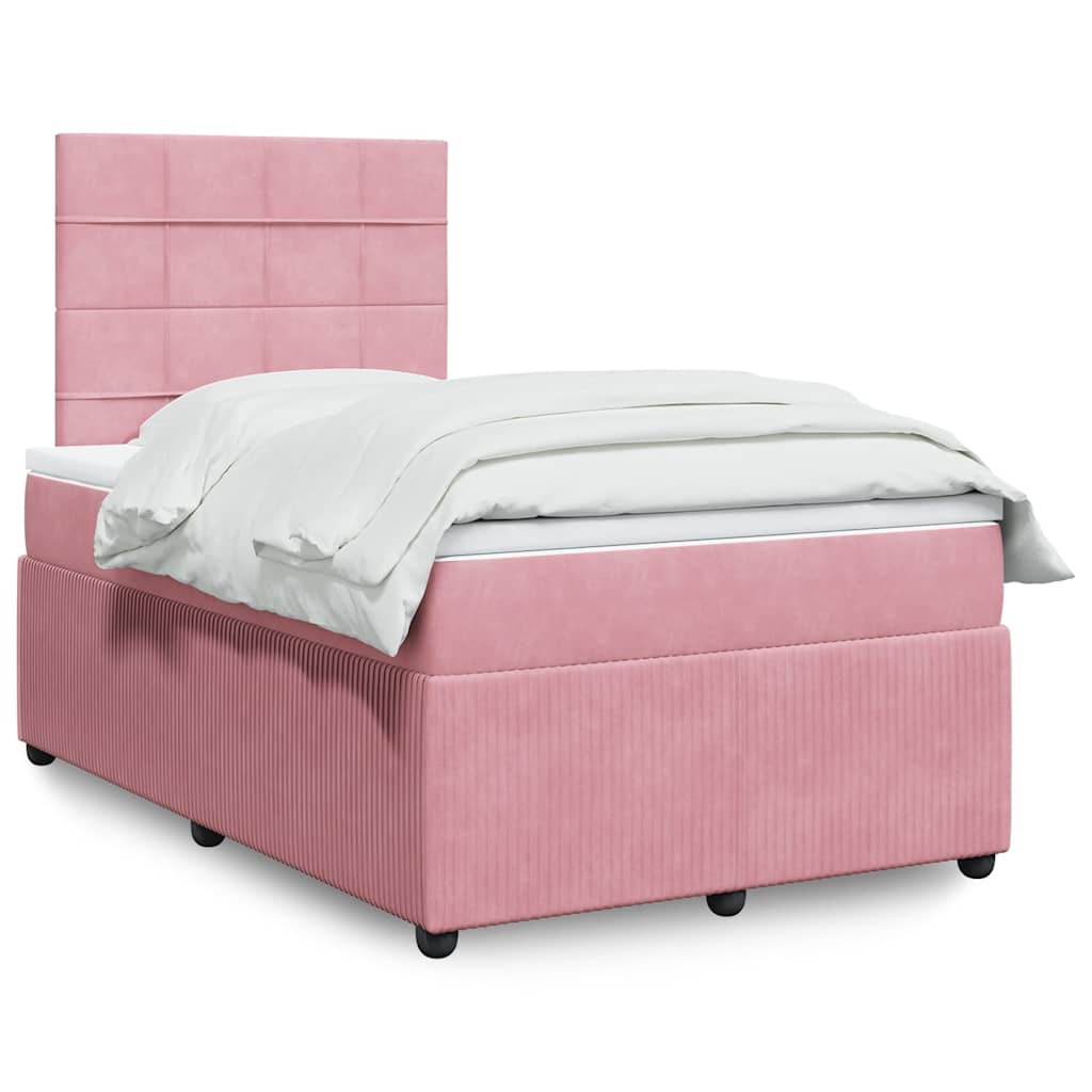 Giroletto a Molle con Materasso Rosa 120x200 cm in Velluto | homemem39