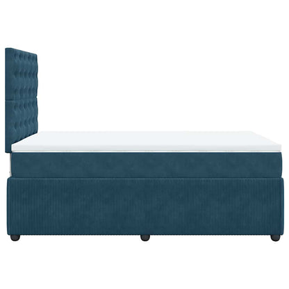 Giroletto a Molle con Materasso Blu Scuro 120x200 cm in Velluto | homemem39