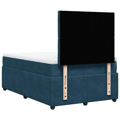 Giroletto a Molle con Materasso Blu Scuro 120x200 cm in Velluto | homemem39