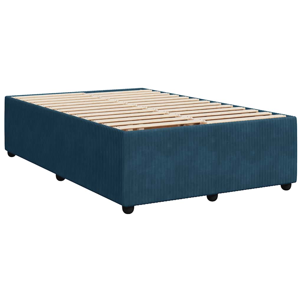 Giroletto a Molle con Materasso Blu Scuro 120x200 cm in Velluto | homemem39