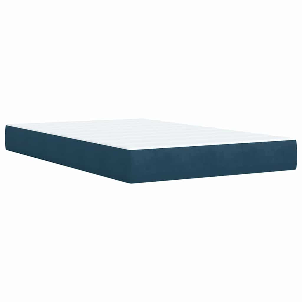 Giroletto a Molle con Materasso Blu Scuro 120x200 cm in Velluto | homemem39